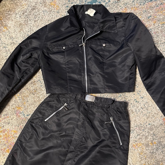 Moda International Dresses & Skirts - Vintage Moda International 1980s Cropped Nylon Parachute Jacket & Mini Skirt Set